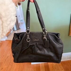 Coach Black Leather Shoulder Bag